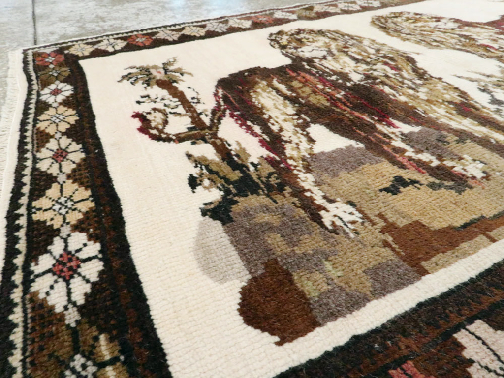 Vintage Anatolian Pictorial Rug, No.27749 - Staging