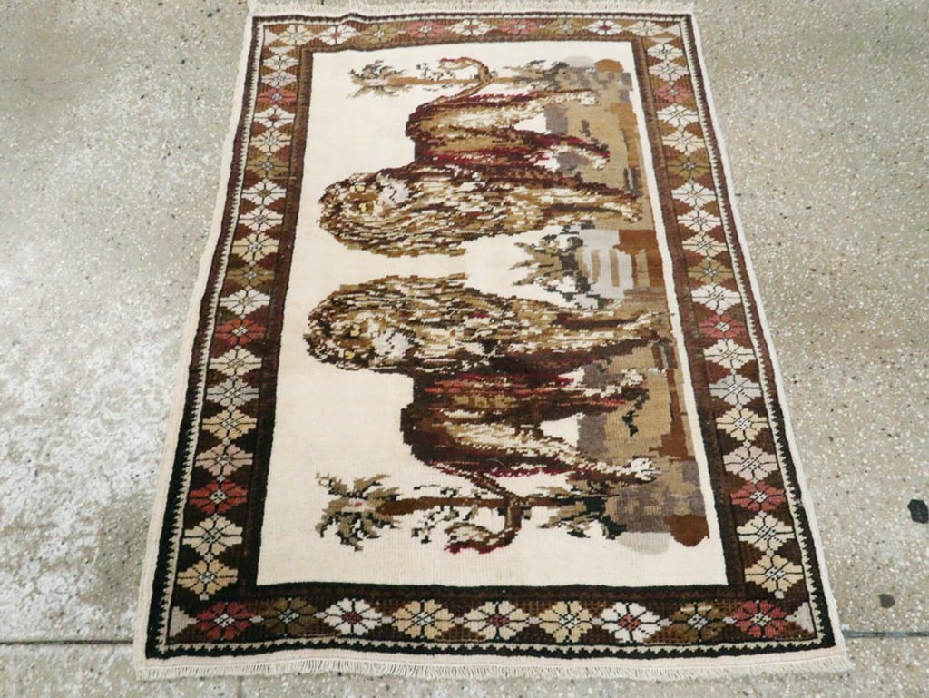 Vintage Anatolian Pictorial Rug, No.27749 - Staging