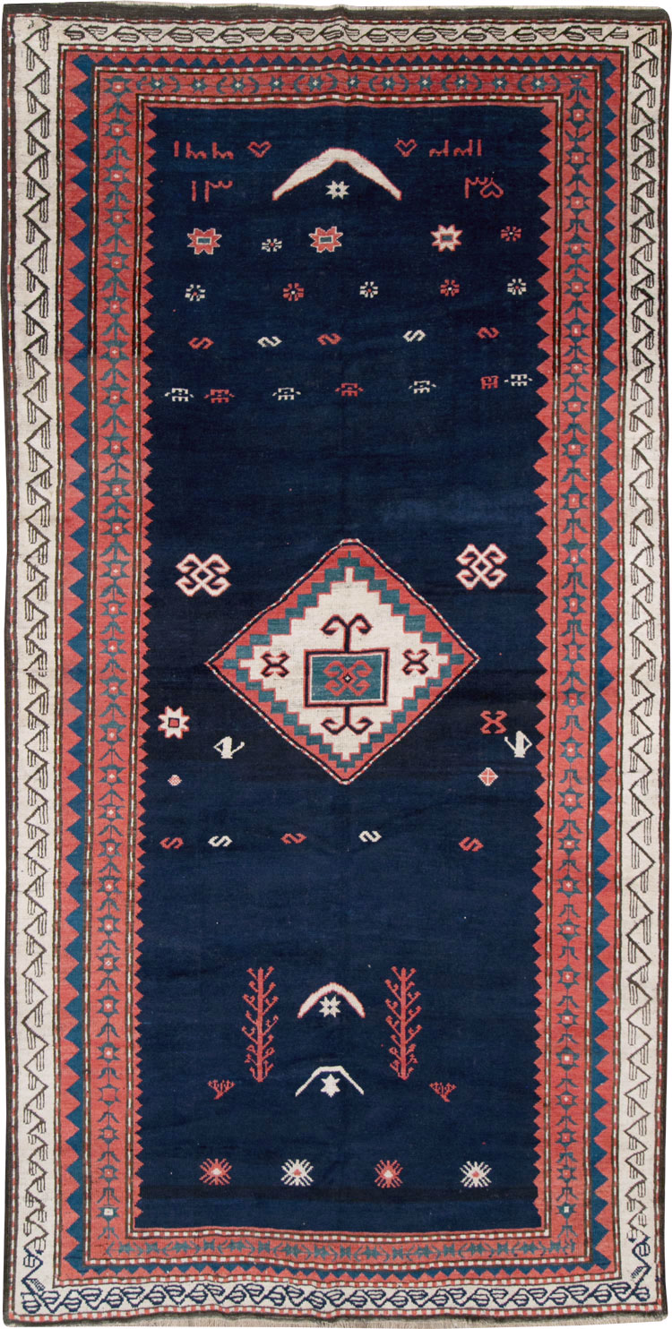 Vintage Caucasian Kazak Rug, No.27756 - Staging