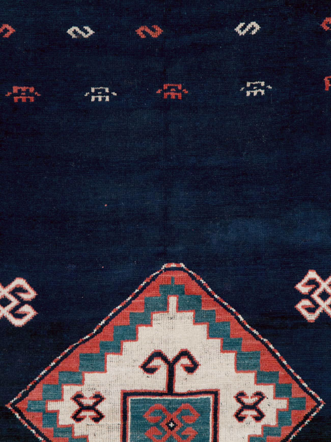 Vintage Caucasian Kazak Rug, No.27756 - Staging