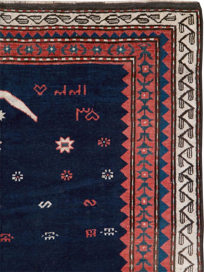 Vintage Caucasian Kazak Rug, No.27756 - Staging