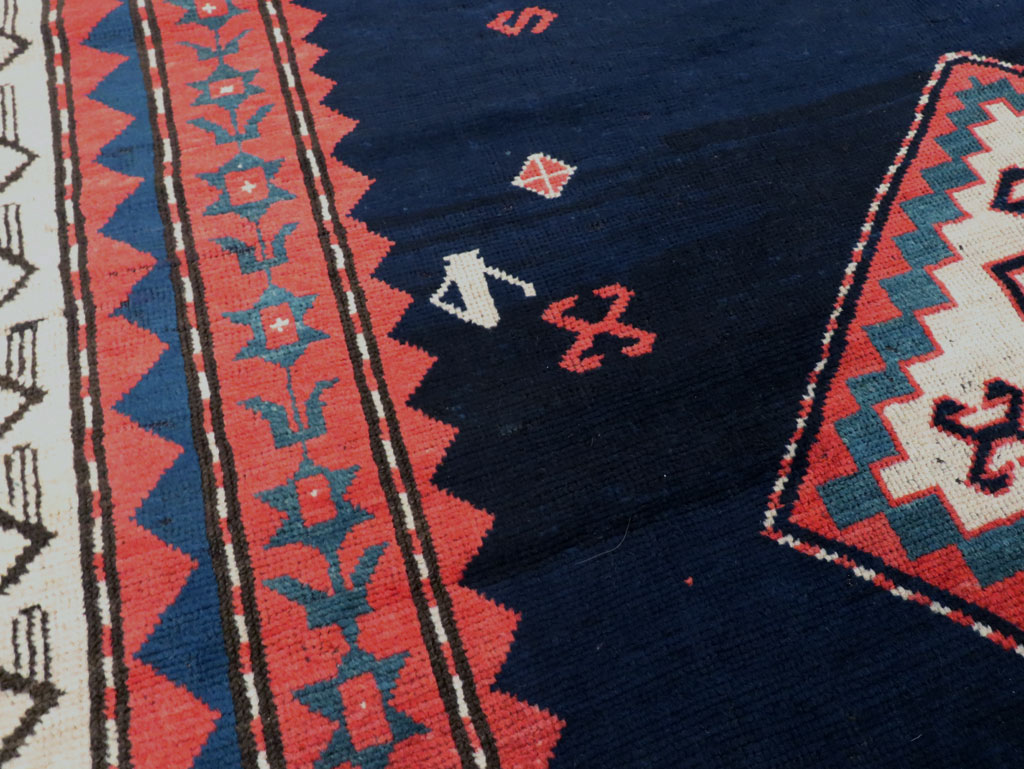 Vintage Caucasian Kazak Rug, No.27756 - Staging
