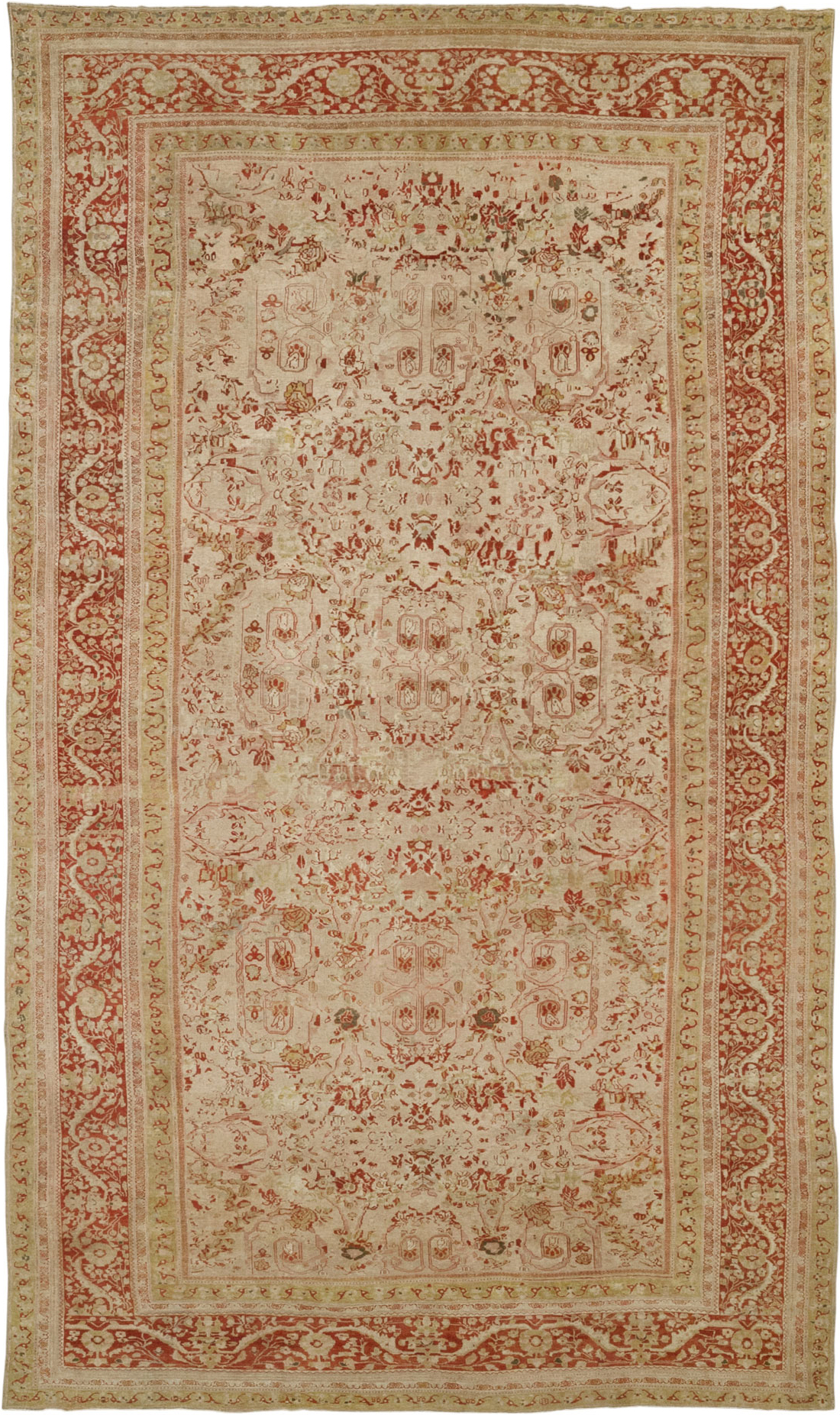 Antique Persian Mahal Oversize Carpet, No.27764 - Staging
