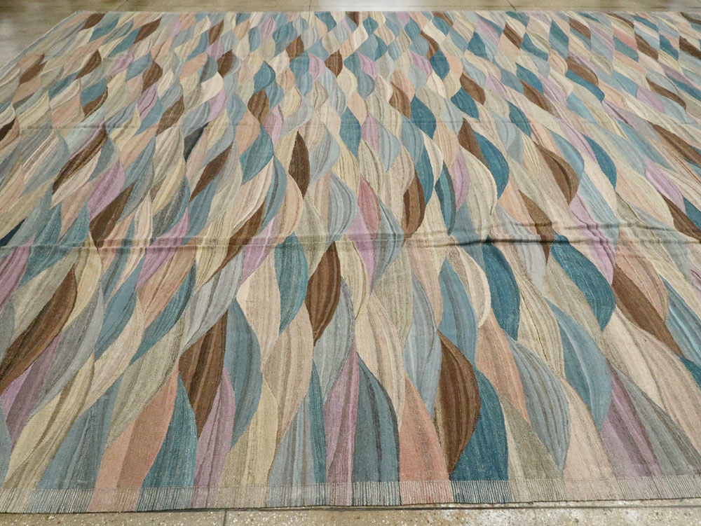 Modern Swedish Inspired Turkish Flatweave, No.27766 - Staging