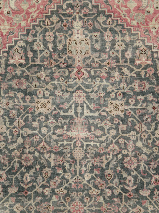 Antique Persian Tabriz Room Size Carpet, No.27774 - Staging