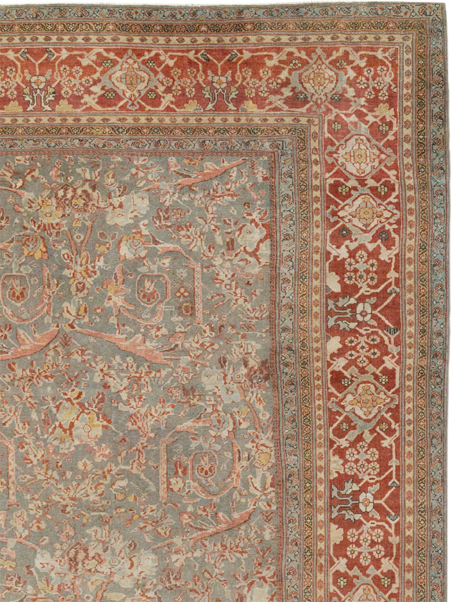 Antique Persian Mahal Oversize Carpet, No.27778 - Staging