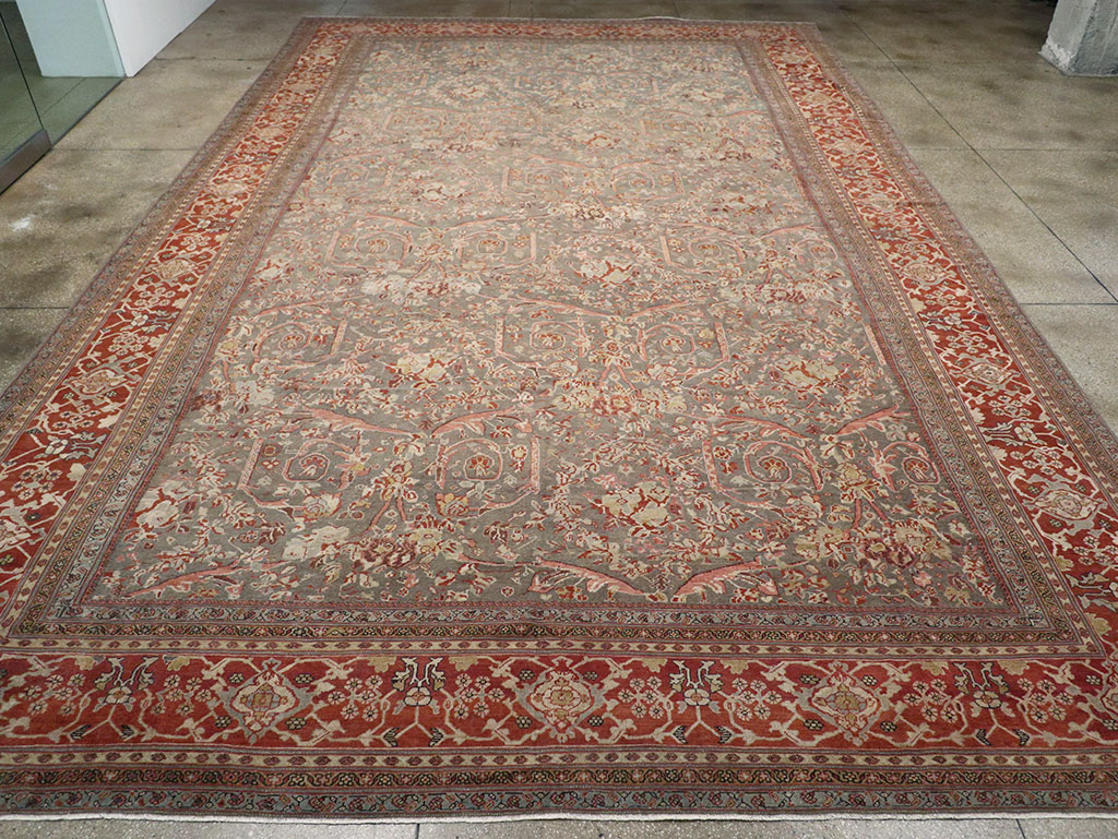 Antique Persian Mahal Oversize Carpet, No.27778 - Staging