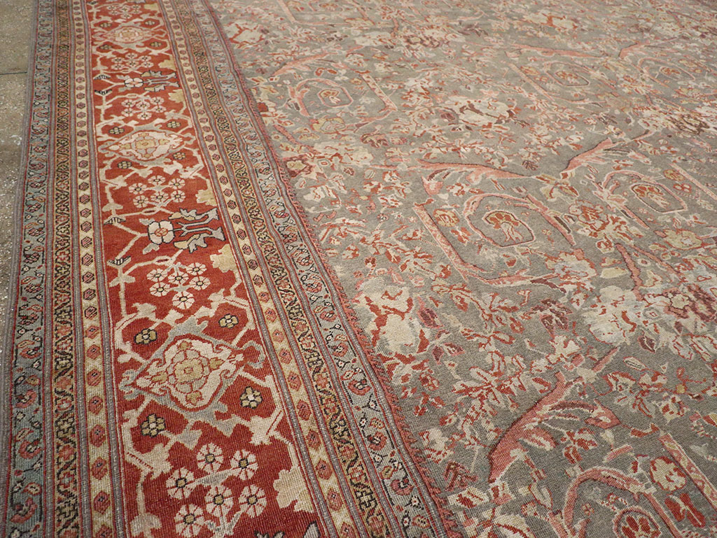 Antique Persian Mahal Oversize Carpet, No.27778 - Staging