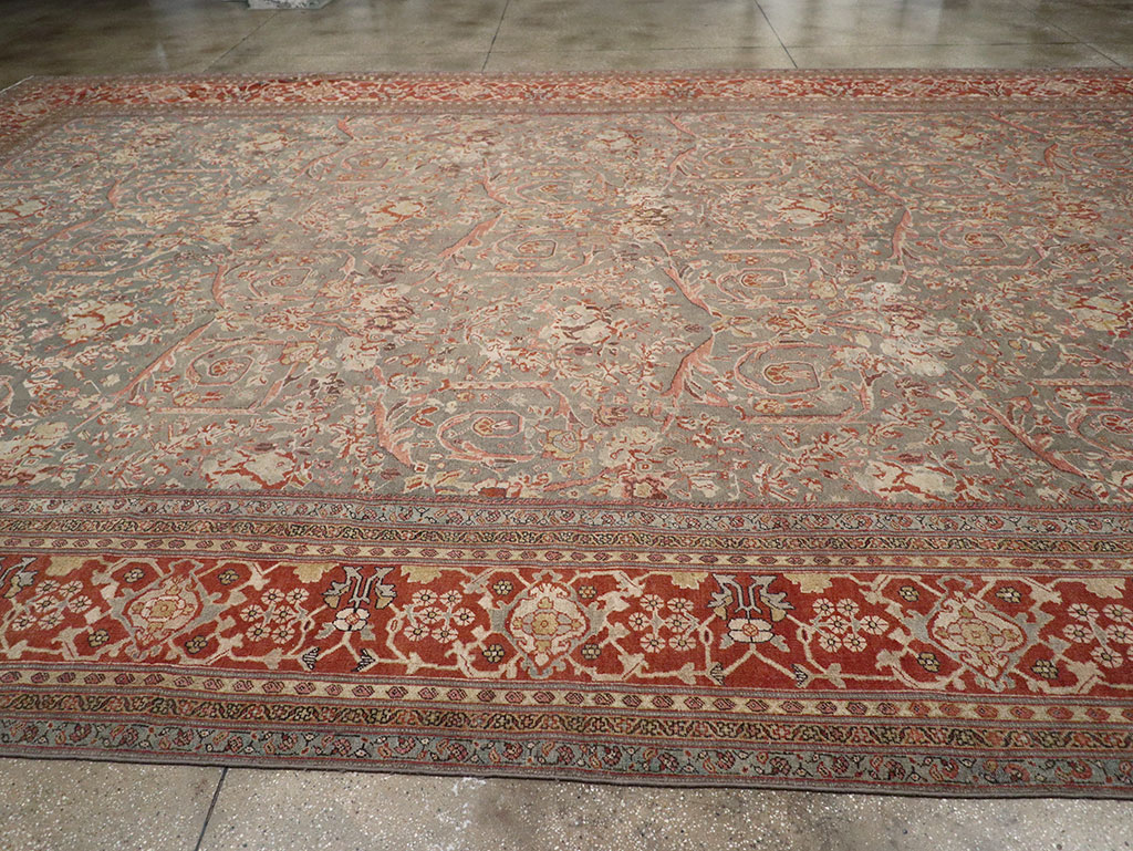 Antique Persian Mahal Oversize Carpet, No.27778 - Staging