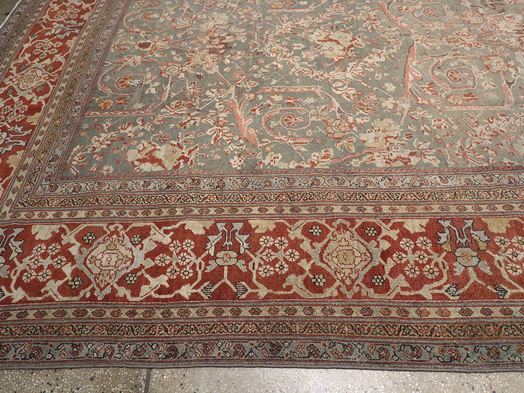 Antique Persian Mahal Oversize Carpet, No.27778 - Staging