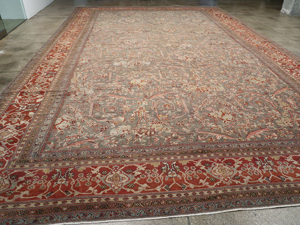Antique Persian Mahal Oversize Carpet, No.27778 - Staging