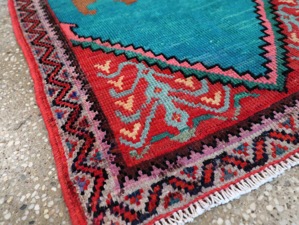 Vintage Pictorial Hamadan Rug, No.27780 - Staging