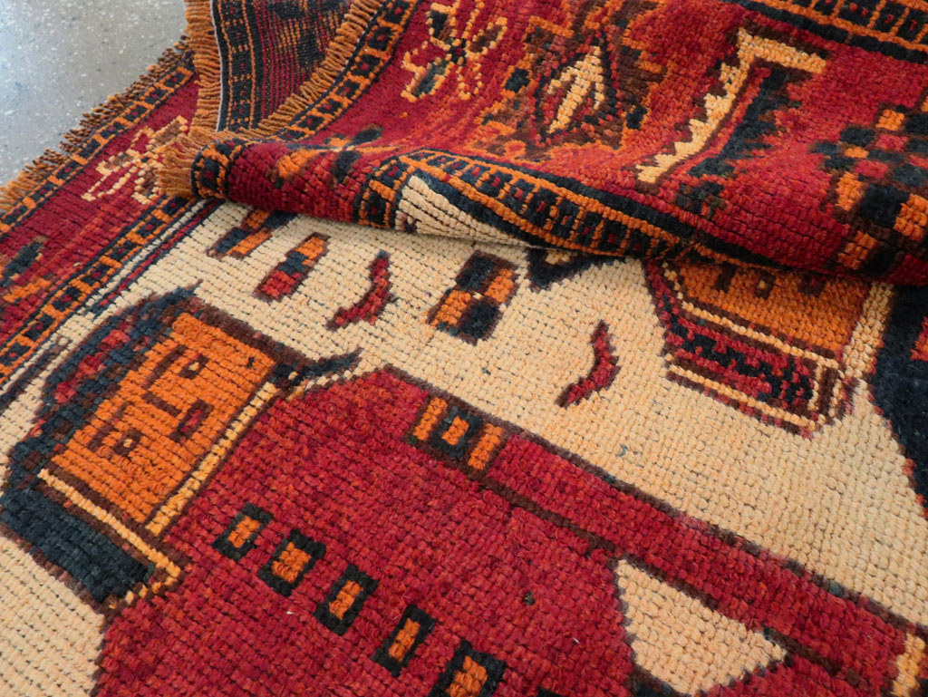 Vintage Persian Pictorial Bakhtiari Rug, No.27783 - Staging