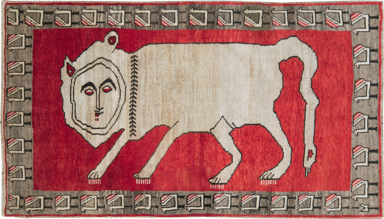 Vintage Persian Gabbeh Rug, No.27786 - Staging