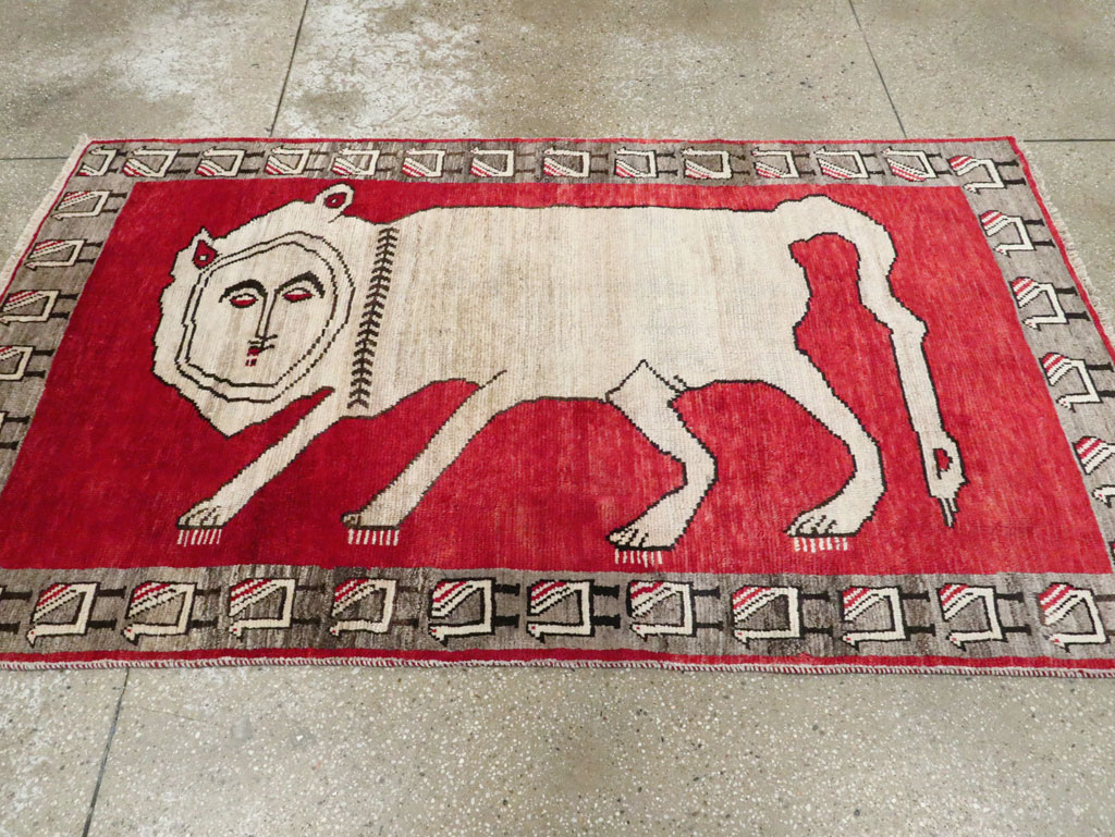 Vintage Persian Gabbeh Rug, No.27786 - Staging