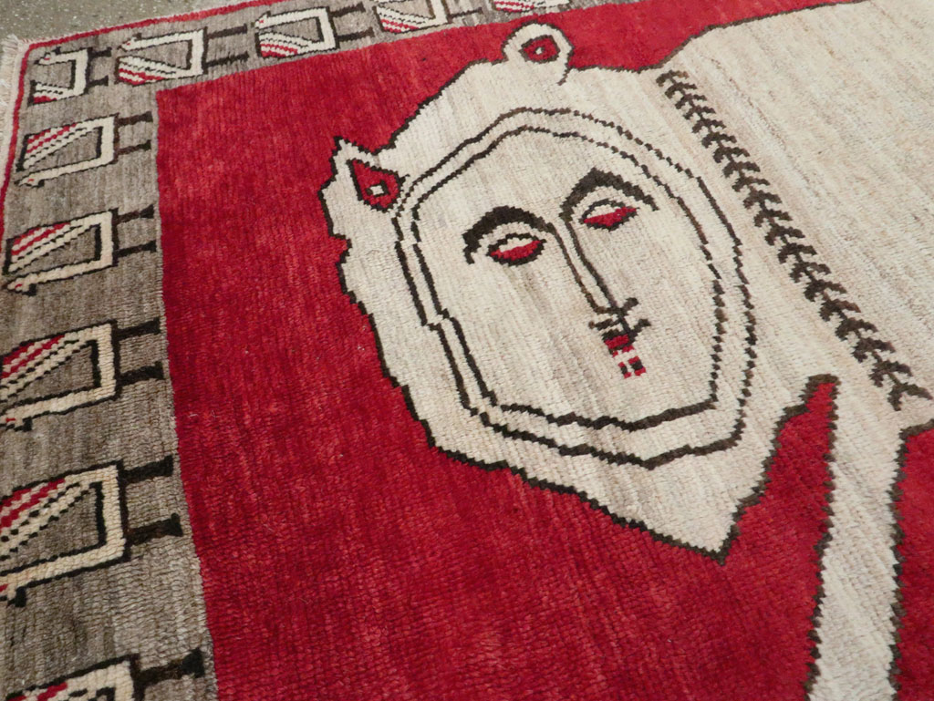 Vintage Persian Gabbeh Rug, No.27786 - Staging