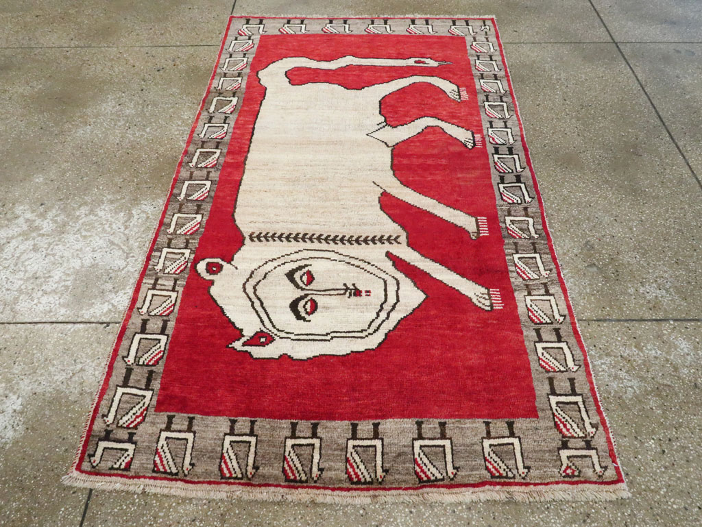 Vintage Persian Gabbeh Rug, No.27786 - Staging