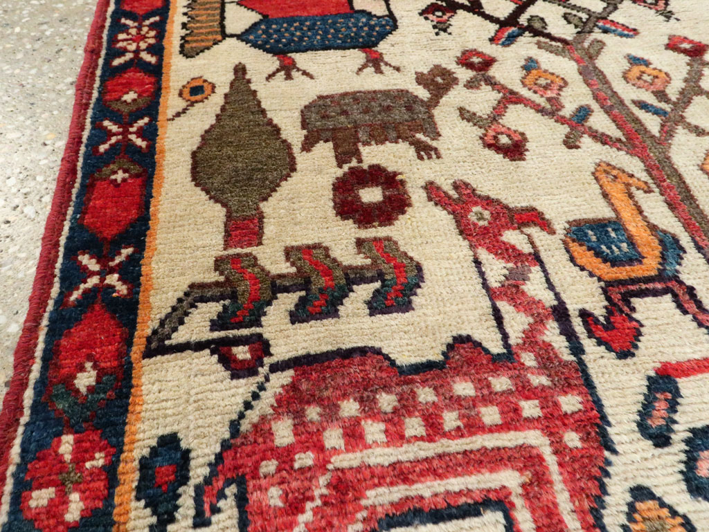 Vintage Persian Tabriz Pictorial Rug, No.27788 - Staging