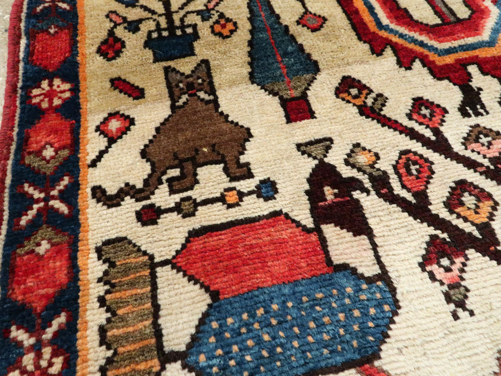 Vintage Persian Tabriz Pictorial Rug, No.27788 - Staging