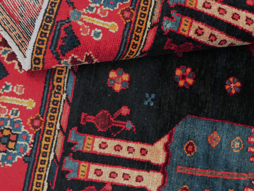 Vintage Persian Pictorial Bakhtiari Rug, No.27789 - Staging