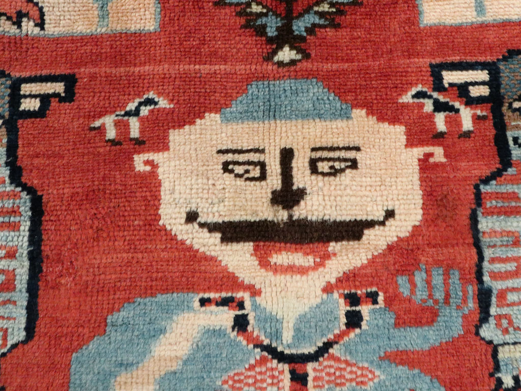 Vintage Pictorial Hamadan Rug, No.27794 - Staging