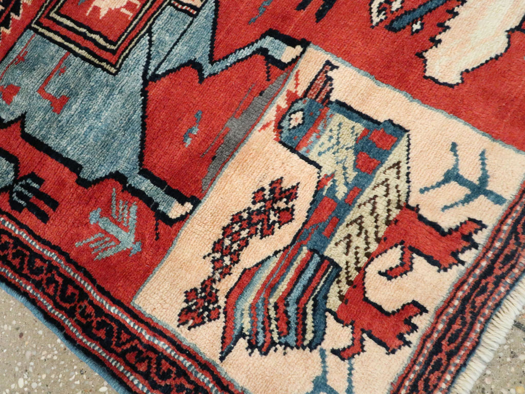Vintage Pictorial Hamadan Rug, No.27794 - Staging