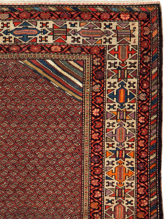 Antique Persian Pictorial Malayer Accent Rug, No.27798 - Staging