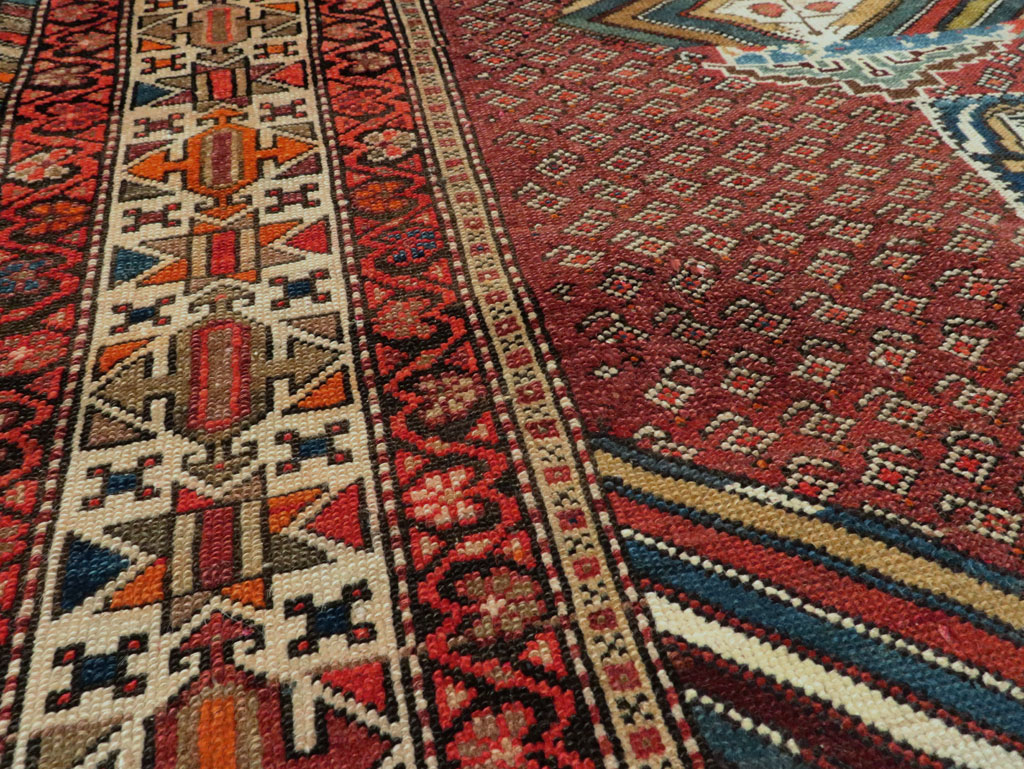 Antique Persian Pictorial Malayer Accent Rug, No.27798 - Staging