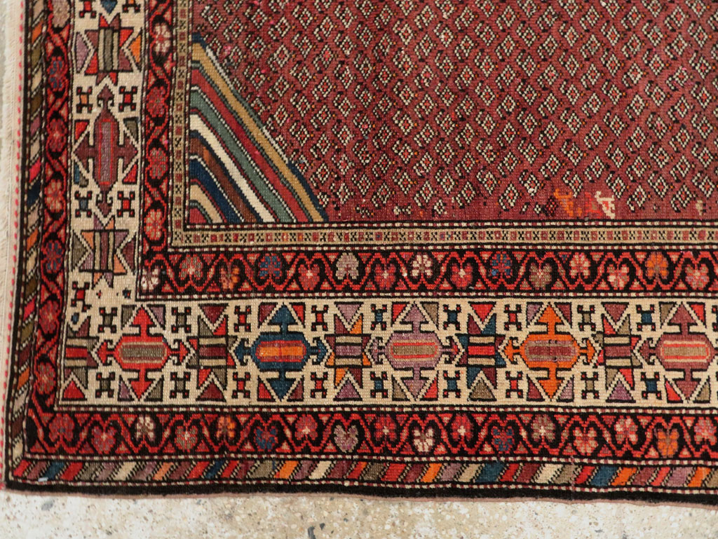 Antique Persian Pictorial Malayer Accent Rug, No.27798 - Staging