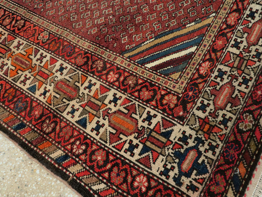 Antique Persian Pictorial Malayer Accent Rug, No.27798 - Staging