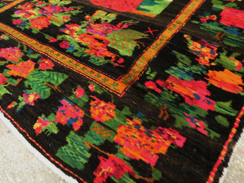 Vintage Pictorial Karabagh Rug, No.27809 - Staging