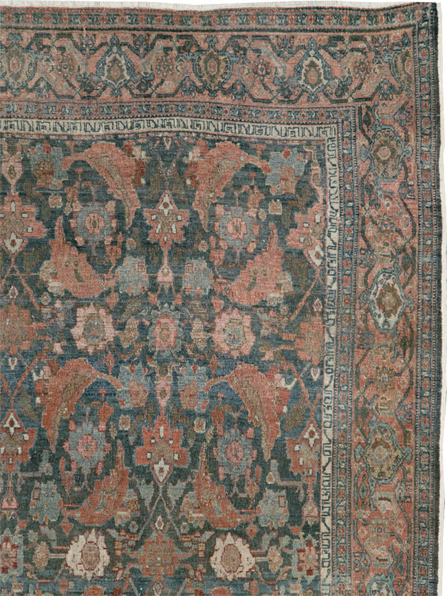 Antique Persian Senneh Malayer Carpet, No.27812 - Staging