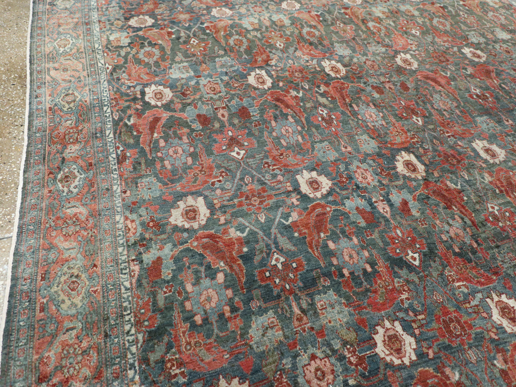 Antique Persian Senneh Malayer Carpet, No.27812 - Staging