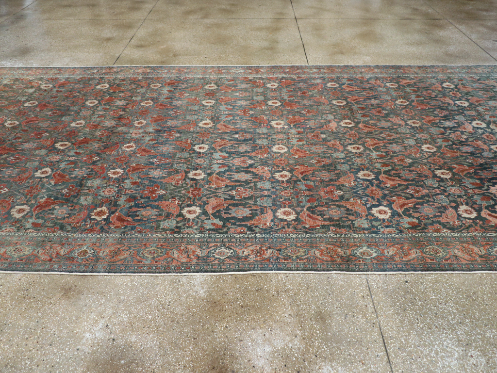 Antique Persian Senneh Malayer Carpet, No.27812 - Staging