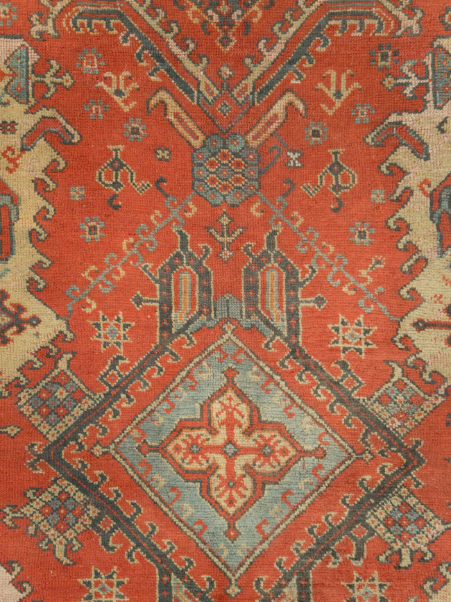 Antique Turkish Oushak Rug, No.27815 - Staging