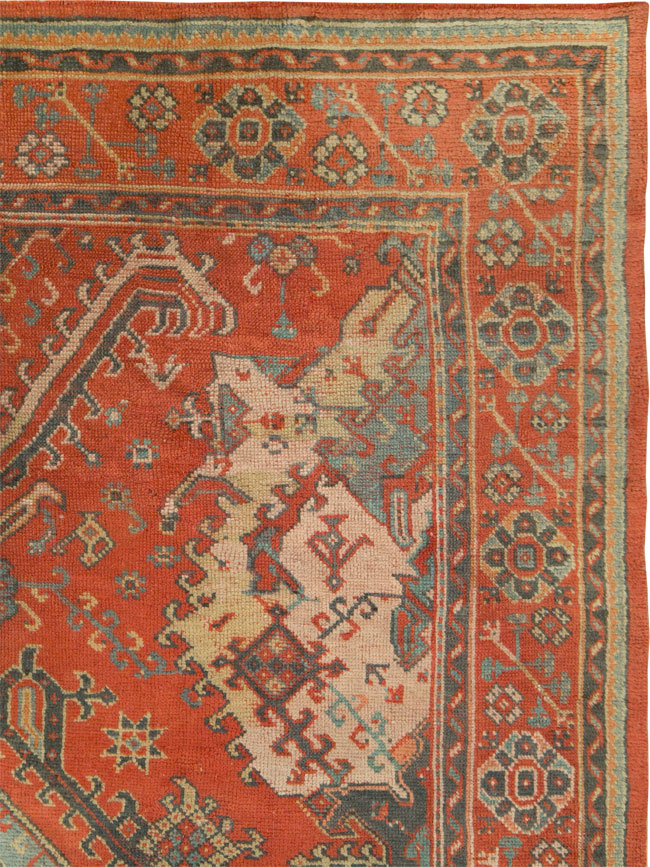 Antique Turkish Oushak Rug, No.27815 - Staging