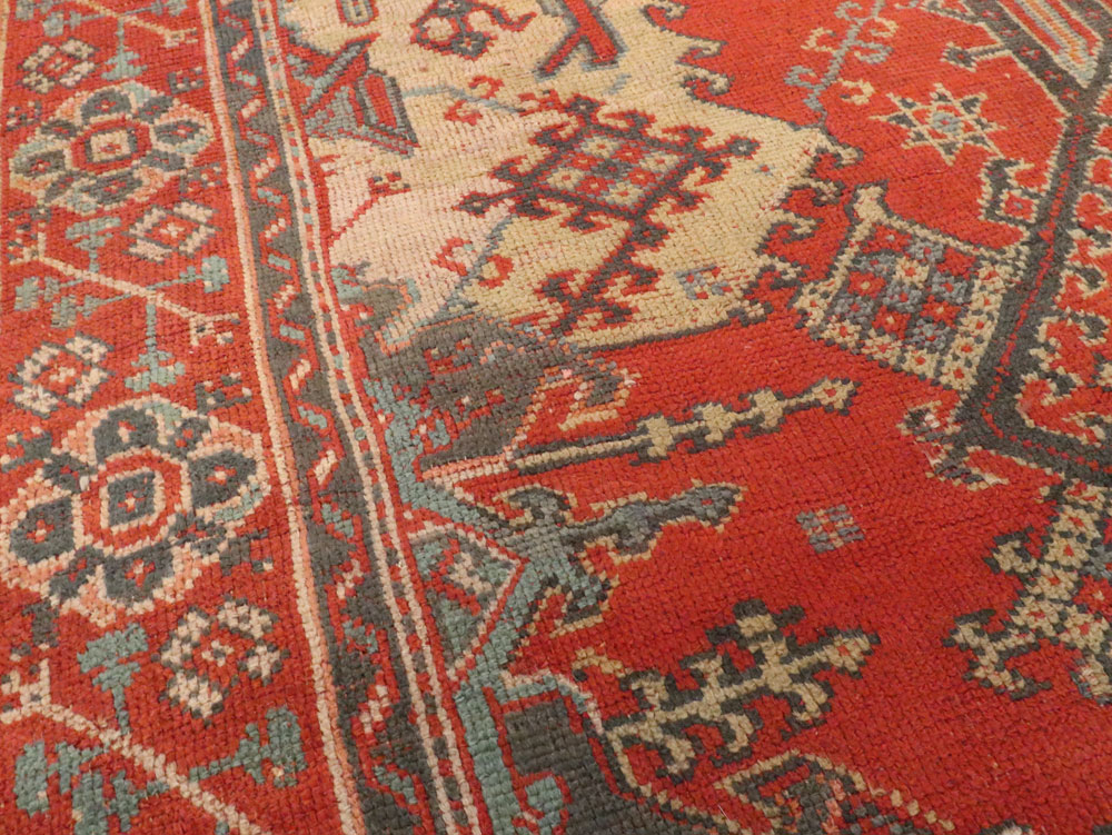 Antique Turkish Oushak Rug, No.27815 - Staging