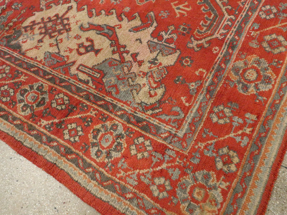 Antique Turkish Oushak Rug, No.27815 - Staging