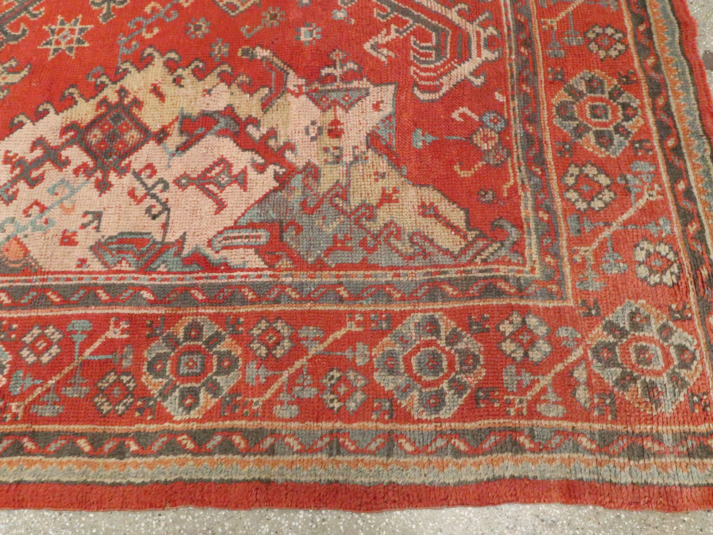 Antique Turkish Oushak Rug, No.27815 - Staging