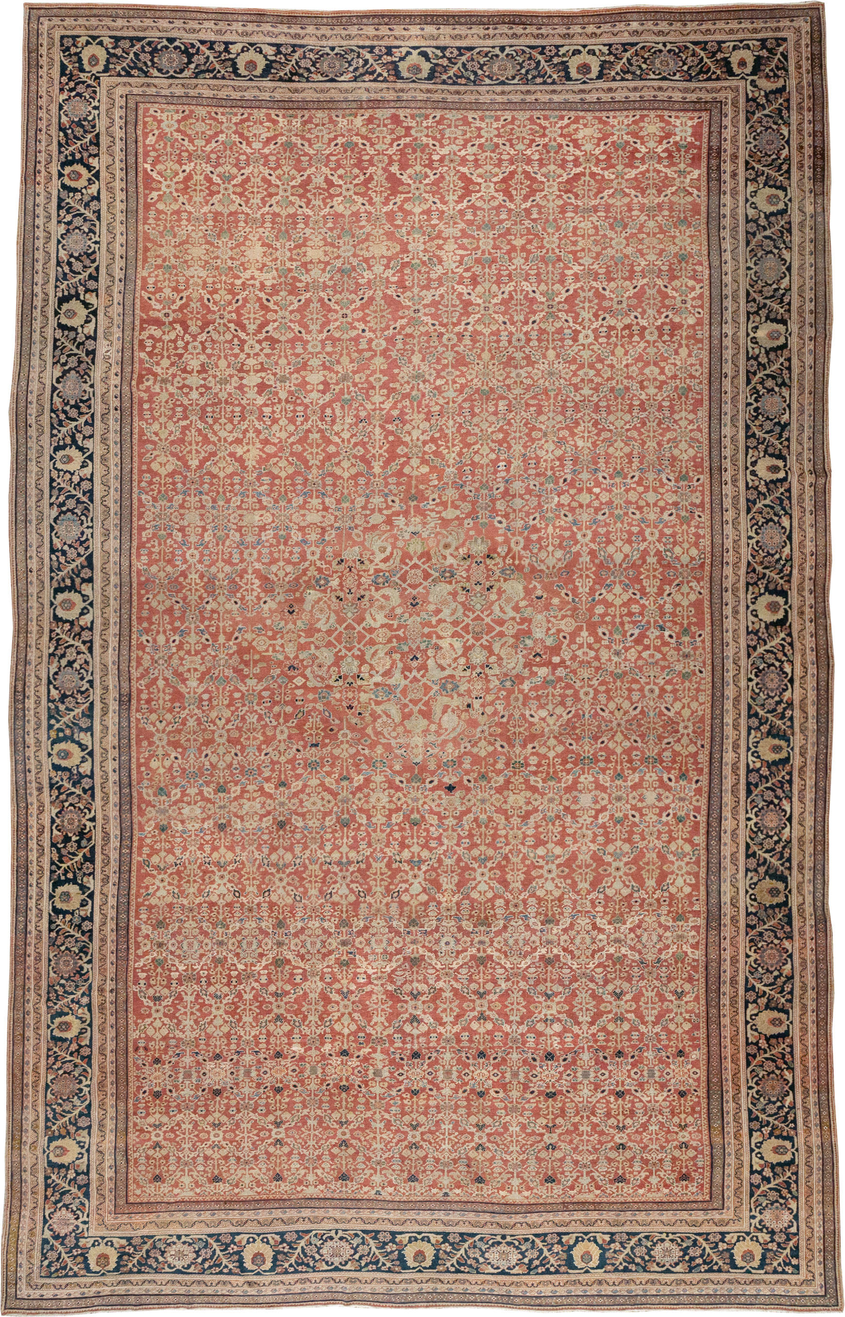 Antique Persian Mahal Oversize Carpet, No.27816 - Staging