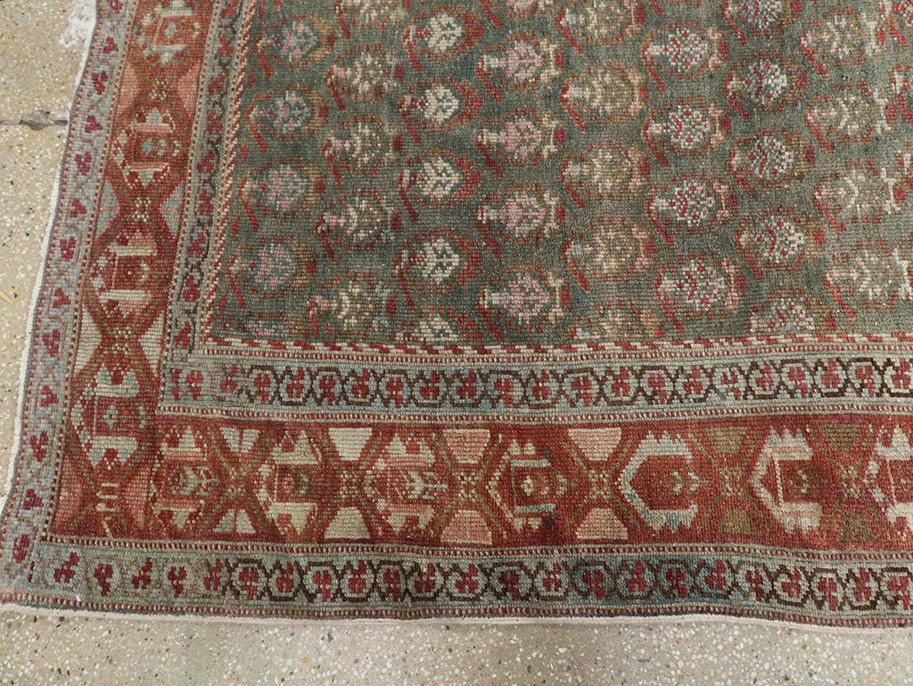 Antique Persian Kurdish Wide Gallery Runner, No.27826 - Staging