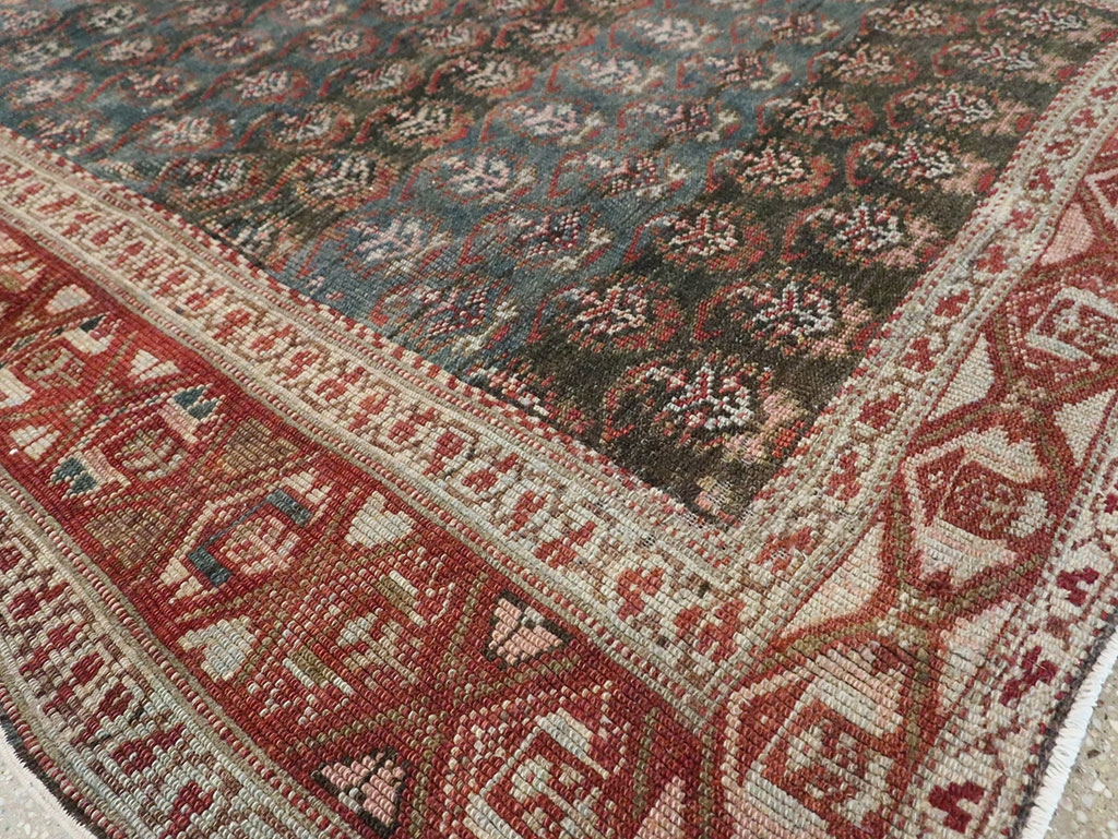 Antique Persian Kurdish Wide Gallery Runner, No.27826 - Staging