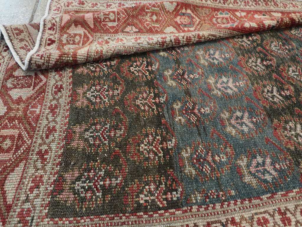 Antique Persian Kurdish Wide Gallery Runner, No.27826 - Staging