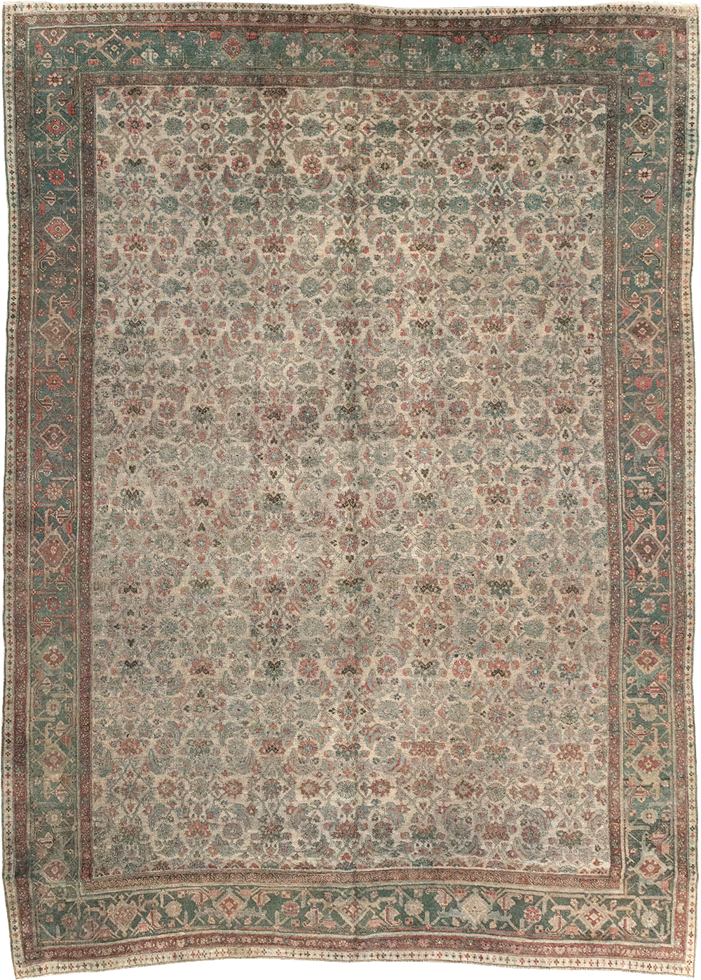Antique Persian Bidjar Small Room Size Carpet, No.27827 - Staging