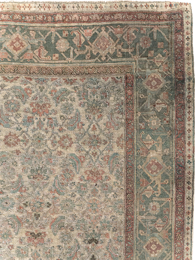 Antique Persian Bidjar Small Room Size Carpet, No.27827 - Staging