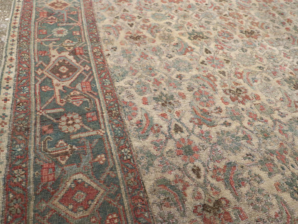 Antique Persian Bidjar Small Room Size Carpet, No.27827 - Staging