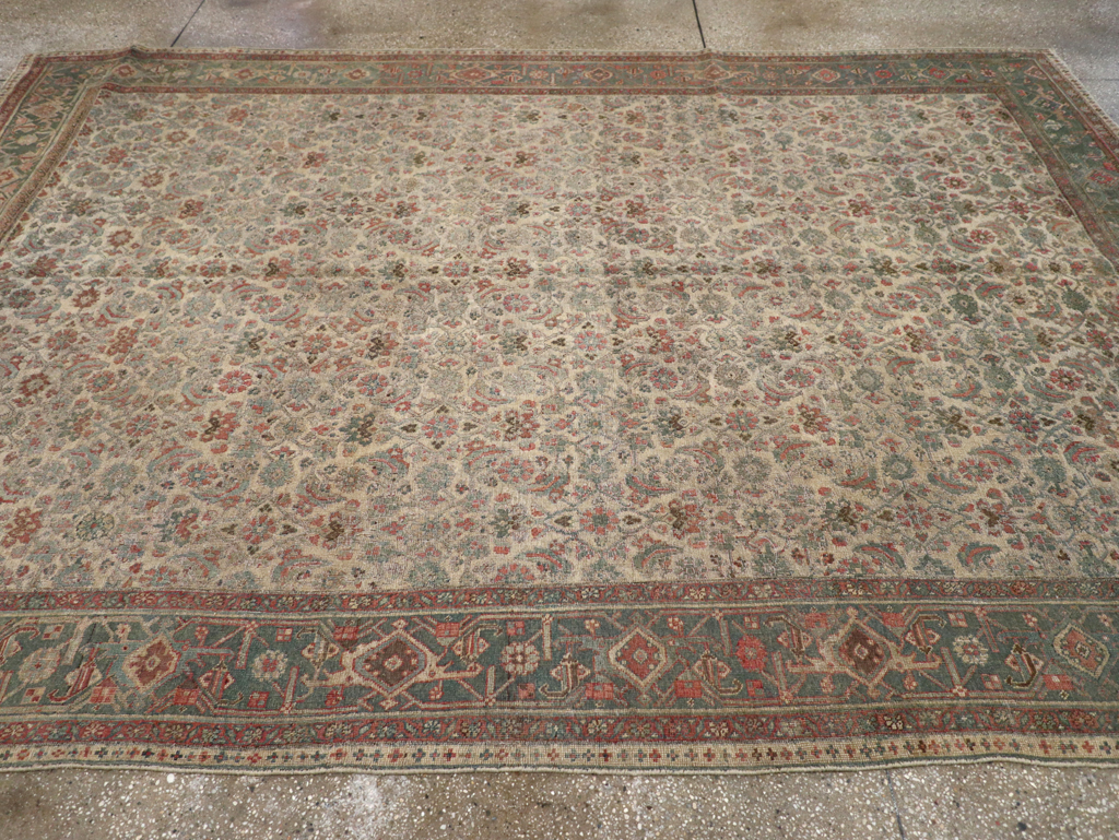 Antique Persian Bidjar Small Room Size Carpet, No.27827 - Staging