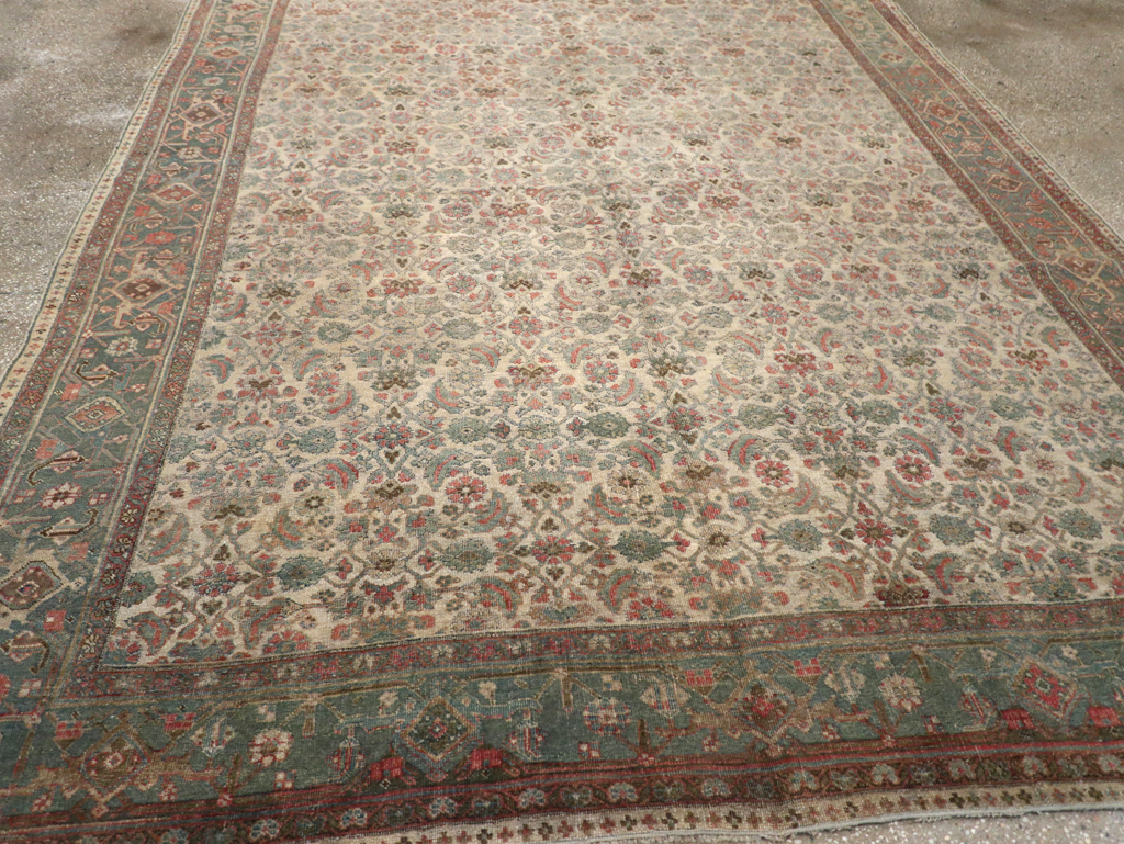 Antique Persian Bidjar Small Room Size Carpet, No.27827 - Staging