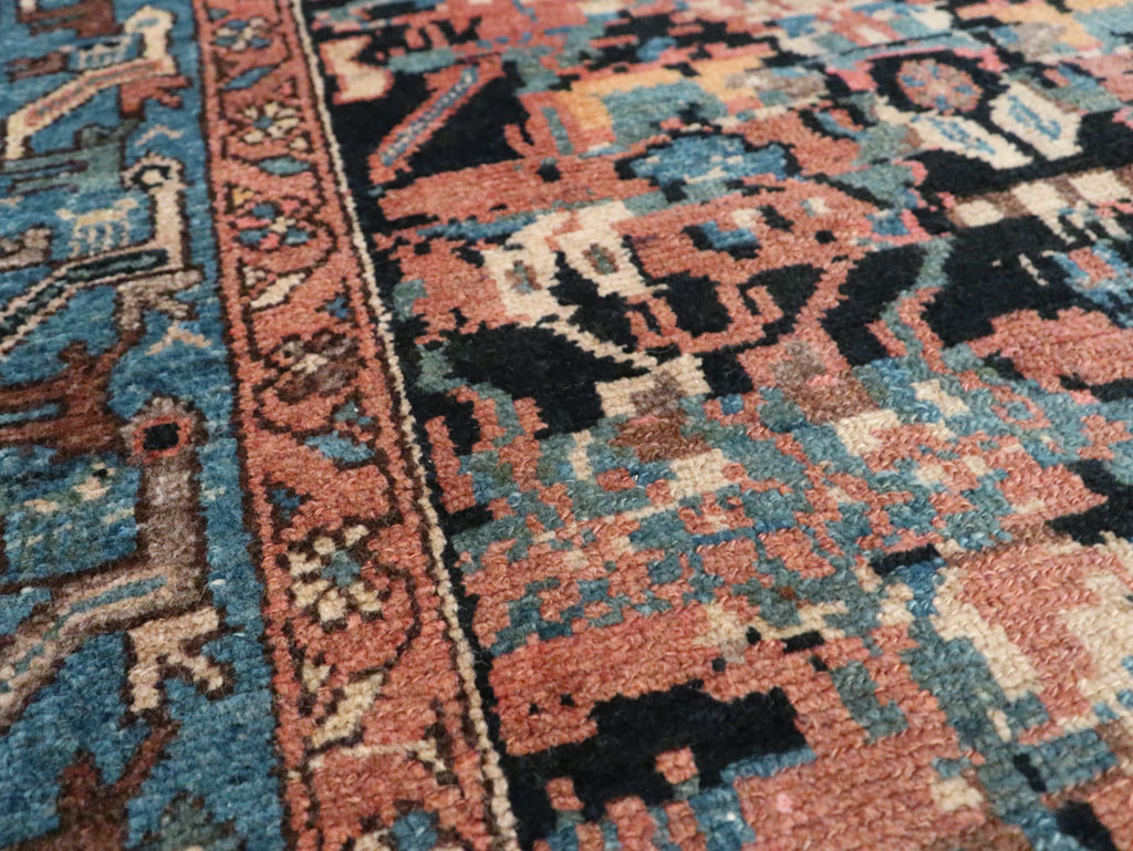 Antique Persian Malayer Square Throw Rug, No.27833 - Staging