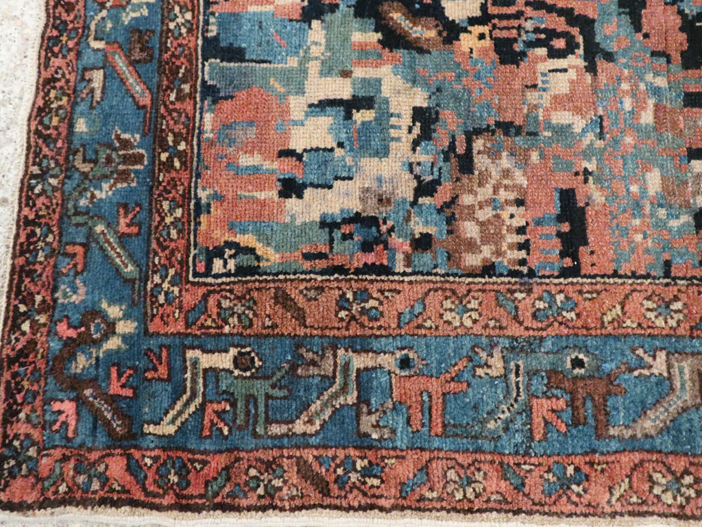 Antique Persian Malayer Square Throw Rug, No.27833 - Staging
